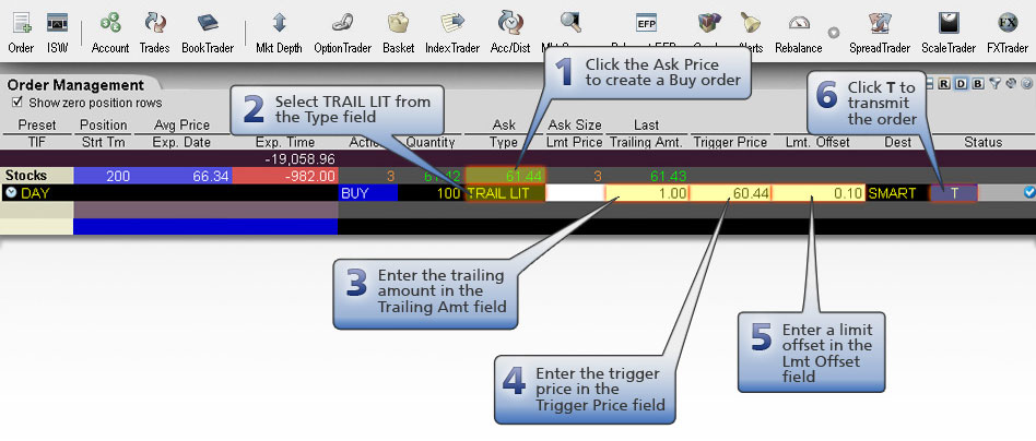 Trailing Limit if Touched Buy Order